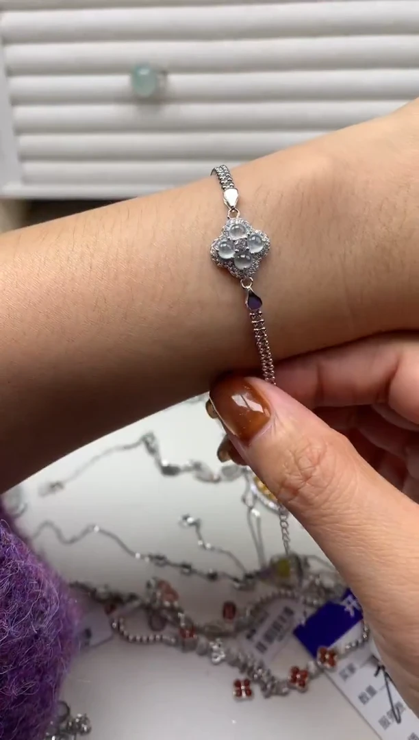 银S925镶嵌戒指翡翠手链1