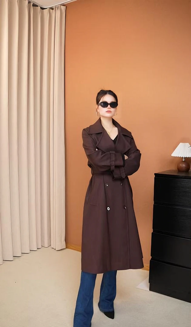 秋冬新款中长款风衣宽松大衣韩版大衣气质高级时尚百搭显瘦收腰