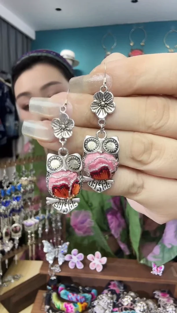 刺绣纯手工民族风刺绣耳环