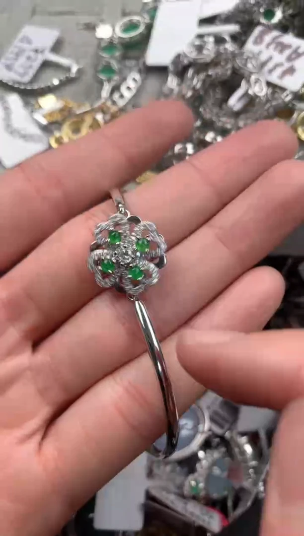 银S925镶嵌戒指翡翠777   7