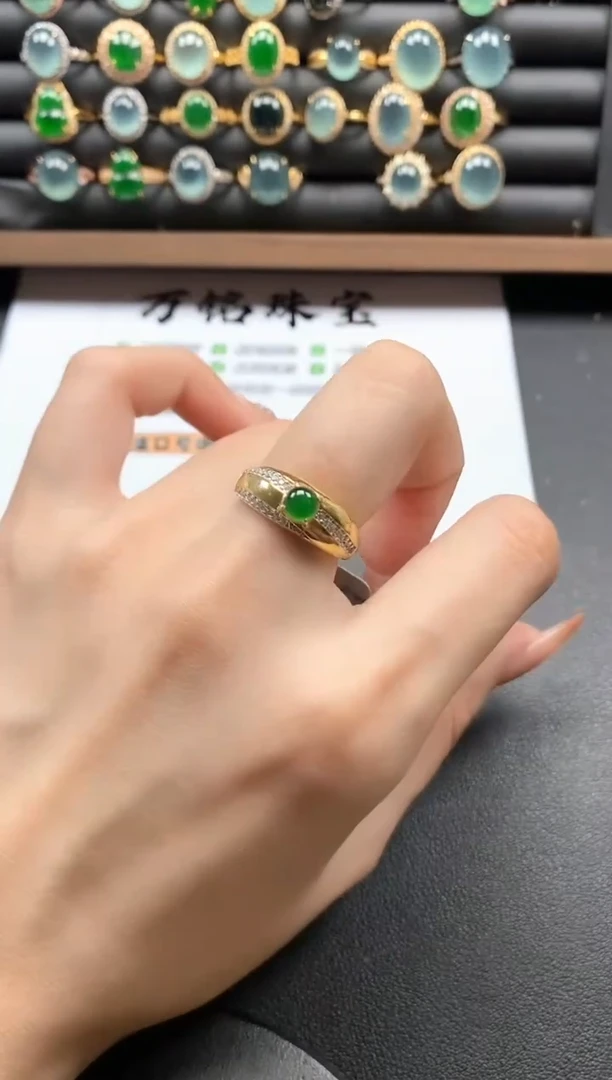 银S925镶嵌戒指翡翠5151-10