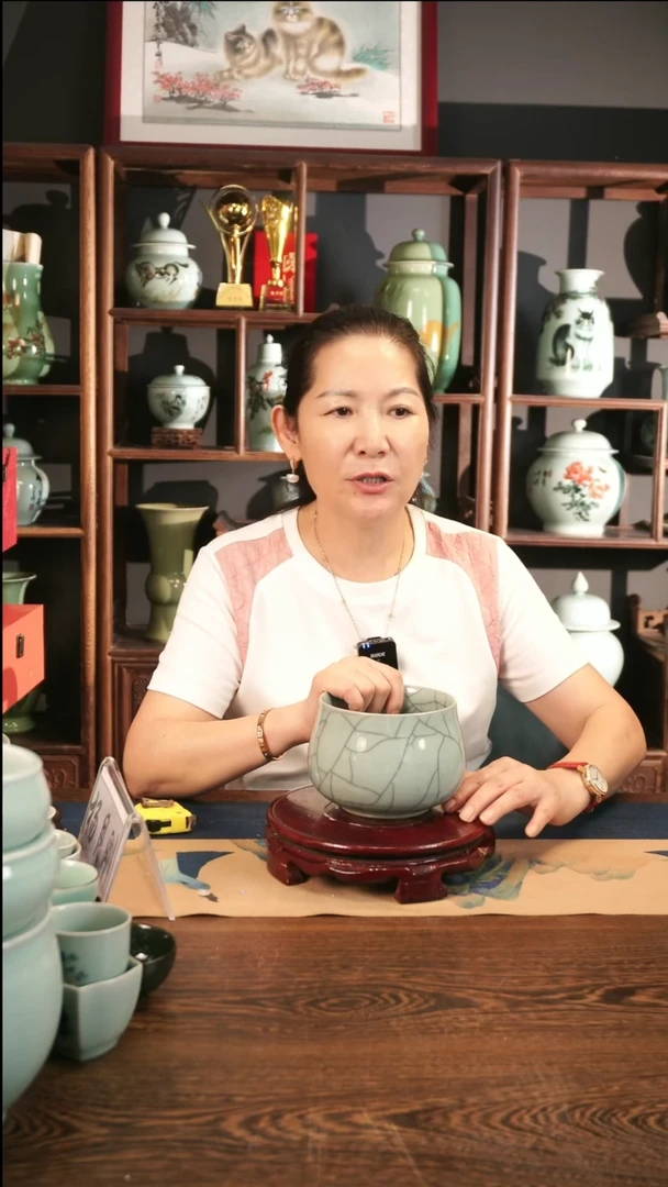 龙泉青瓷 哥窑 钵