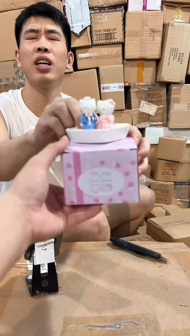 瓷片原盒kt猫结婚首饰盘