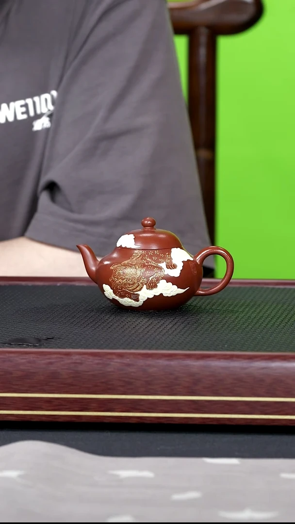 茶壶紫砂紫砂56 紫宗 嘉祥思婷 朱泥  130cc