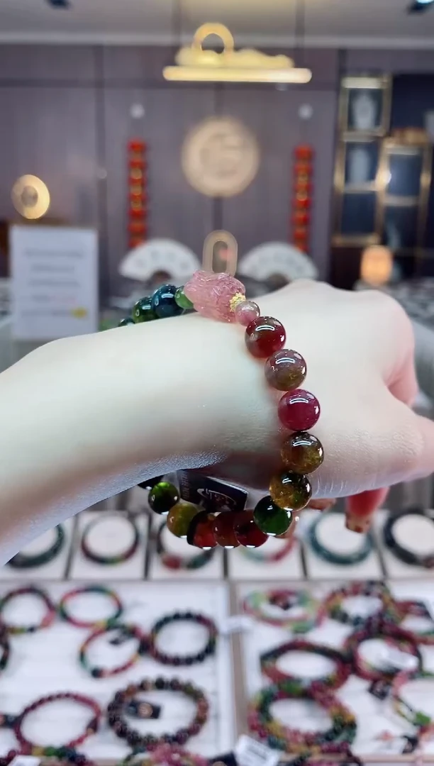 【闪购商品】碧玺西瓜单圈手串8mm+未镶嵌一物一证dan