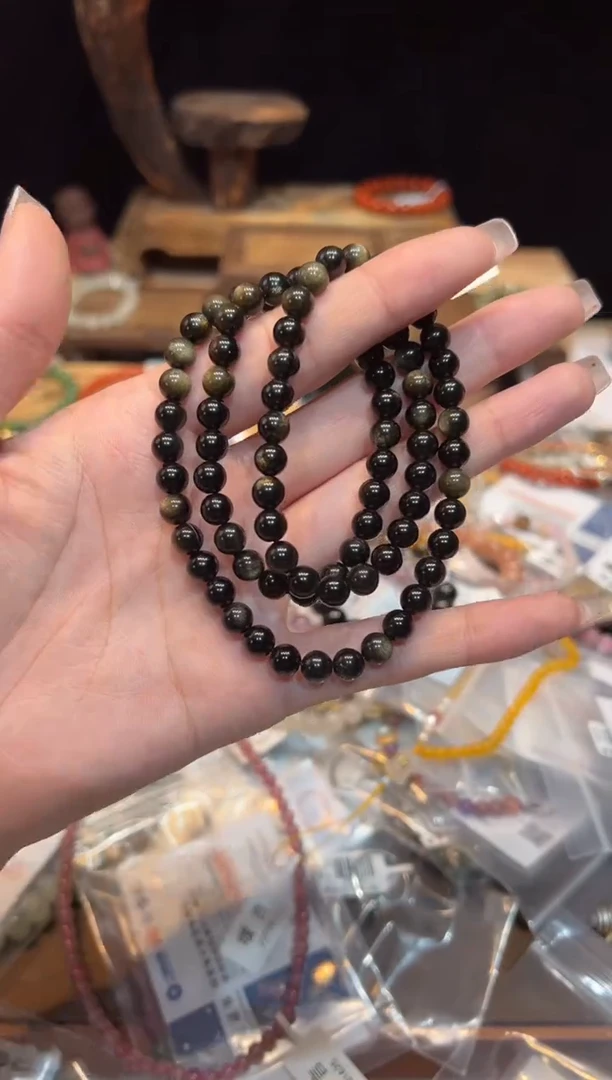 【闪购商品】黑曜岩手饰未镶嵌手饰@@