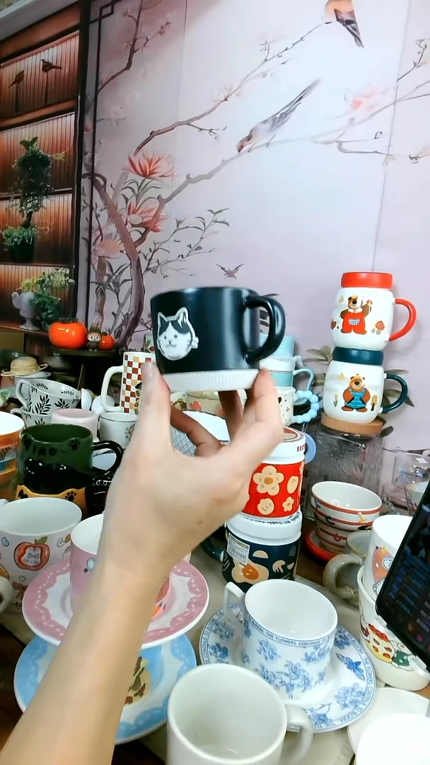 ?****?【茶瓷物语闪购福利】小猫水杯*2（黑色）