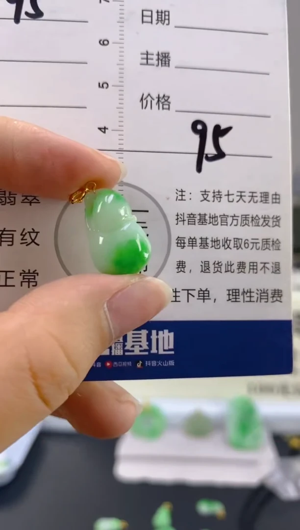 【闪购商品】翡翠颈饰18K金镶嵌天然A货翡翠