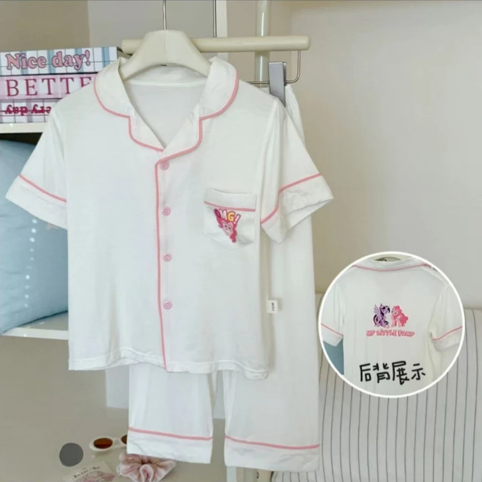 【小马宝宝家居服】夏季短袖薄款透气女童睡衣套装分体套装