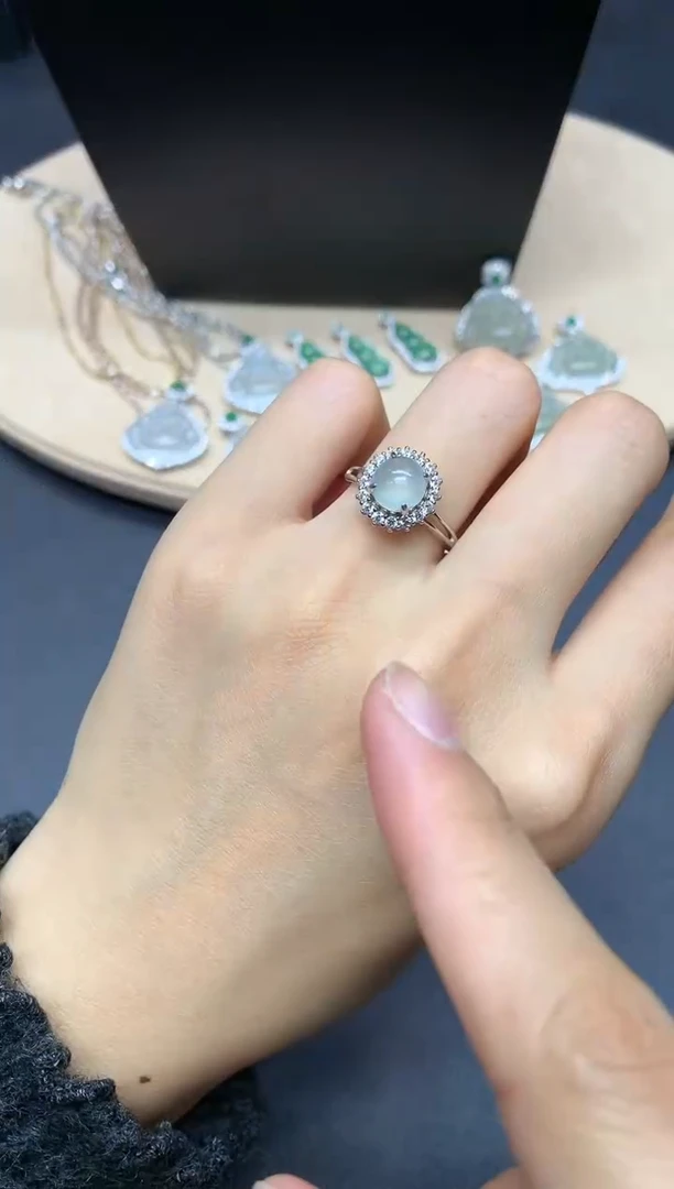 【闪购商品】翡翠戒指银S925镶嵌蛋面【无服务费】