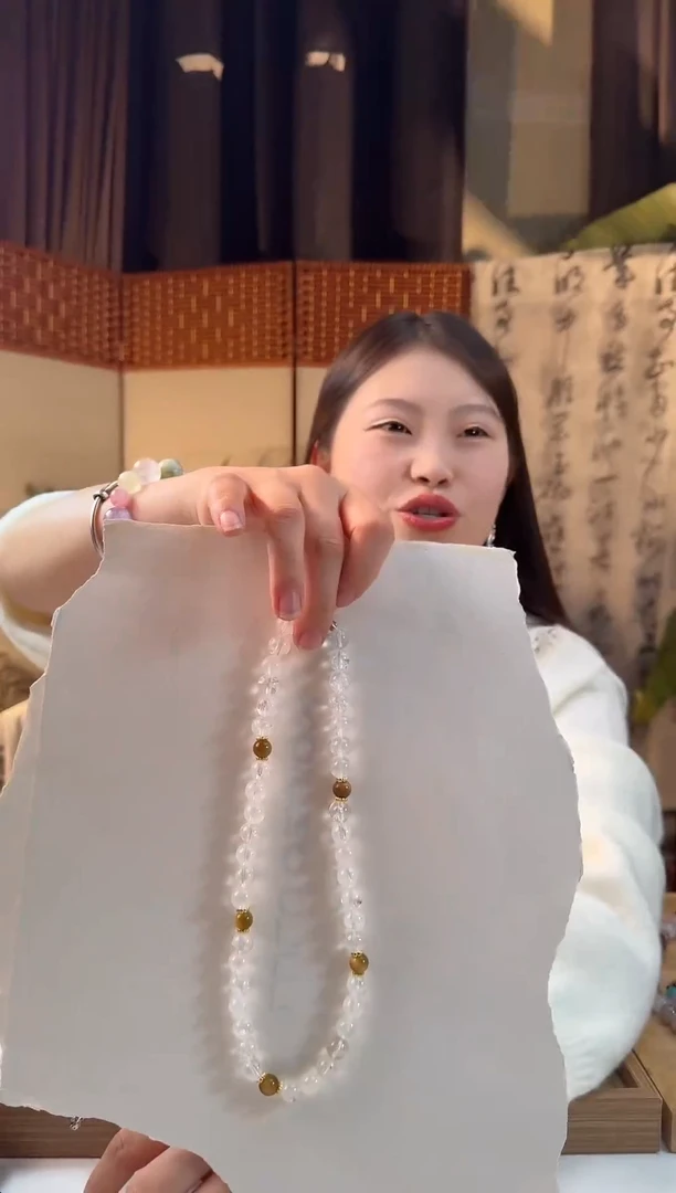 颈饰未镶嵌水晶天然白水晶链子