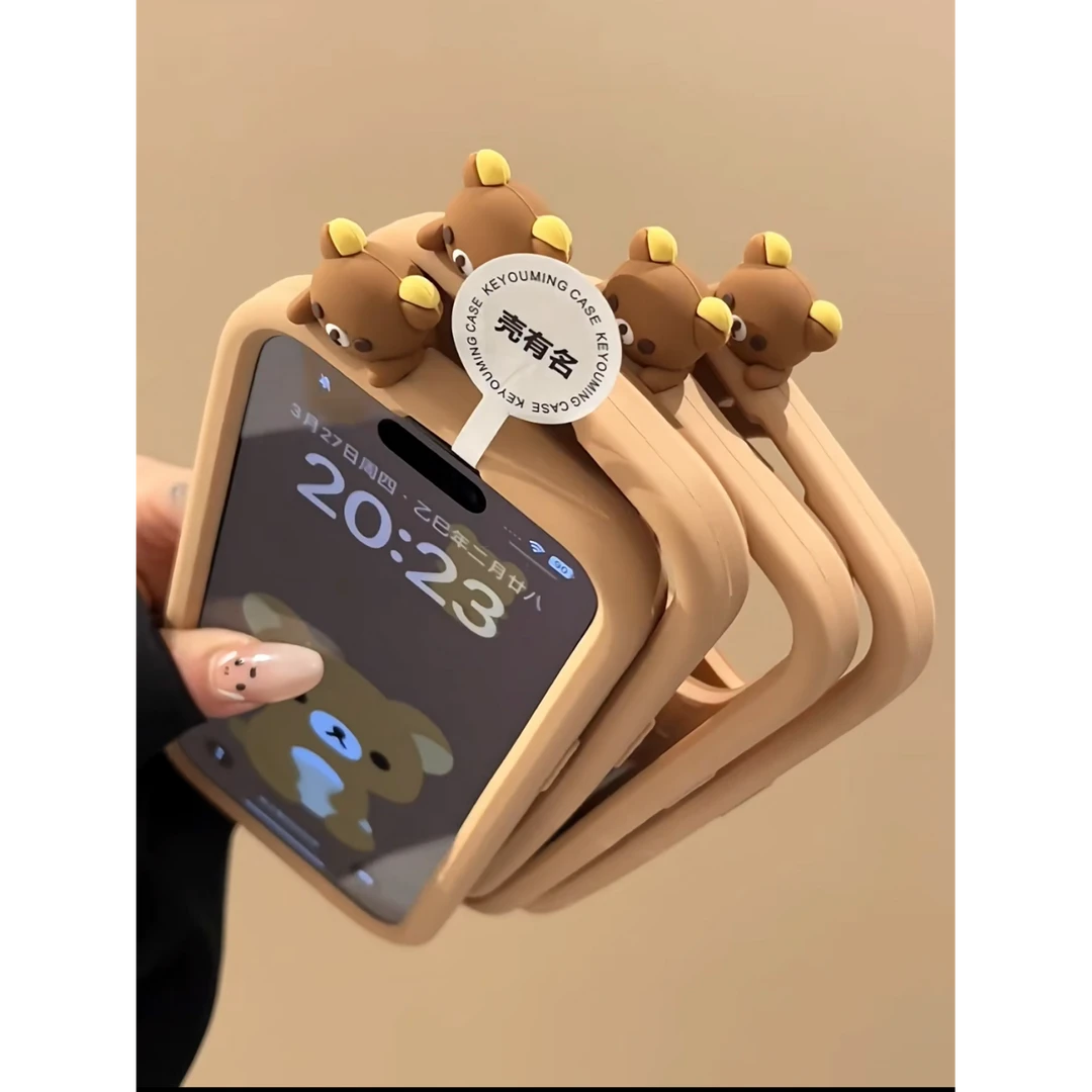 ins卡通硅胶趴趴轻松熊适用苹果16手机壳iPhone15/14promax新款13