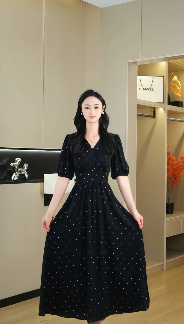 【漫步人生】夏季新款碎花遮肉显瘦连衣裙长裙女款