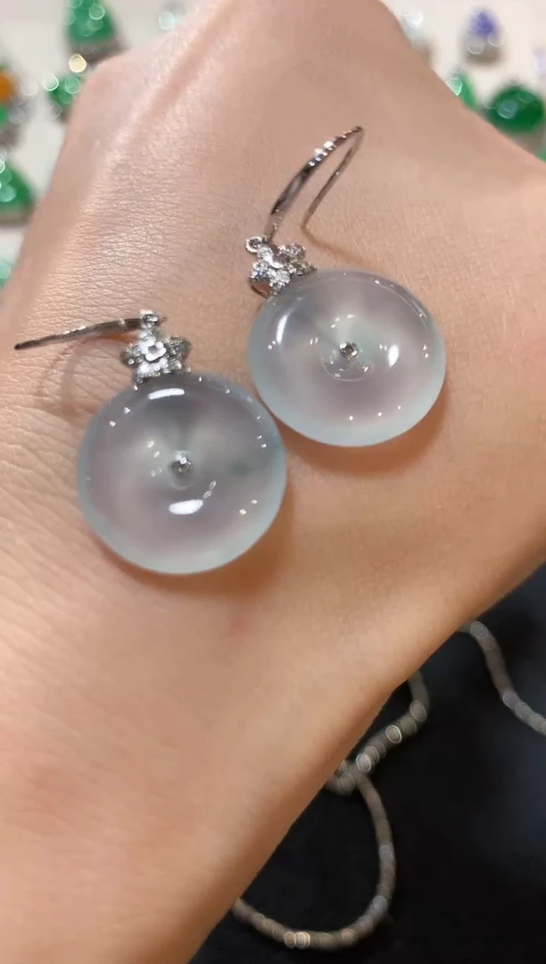 18K金镶嵌翡翠耳饰z70