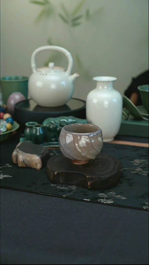 孤品 柴烧 扭扭杯