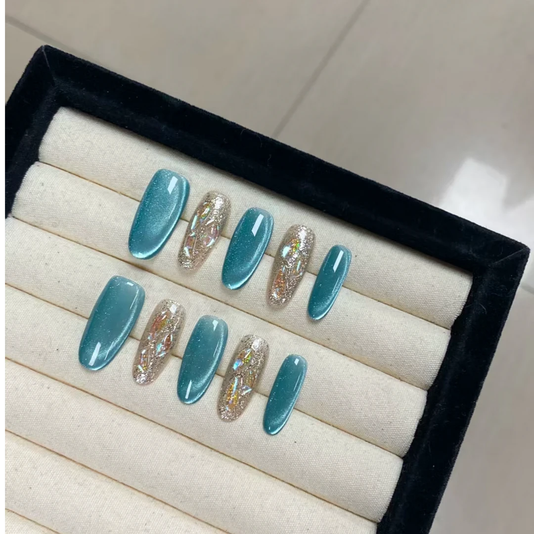 高货体验【蓝色传说】JD1920纯手工轻奢美甲穿戴甲（送铁盒+工具包）