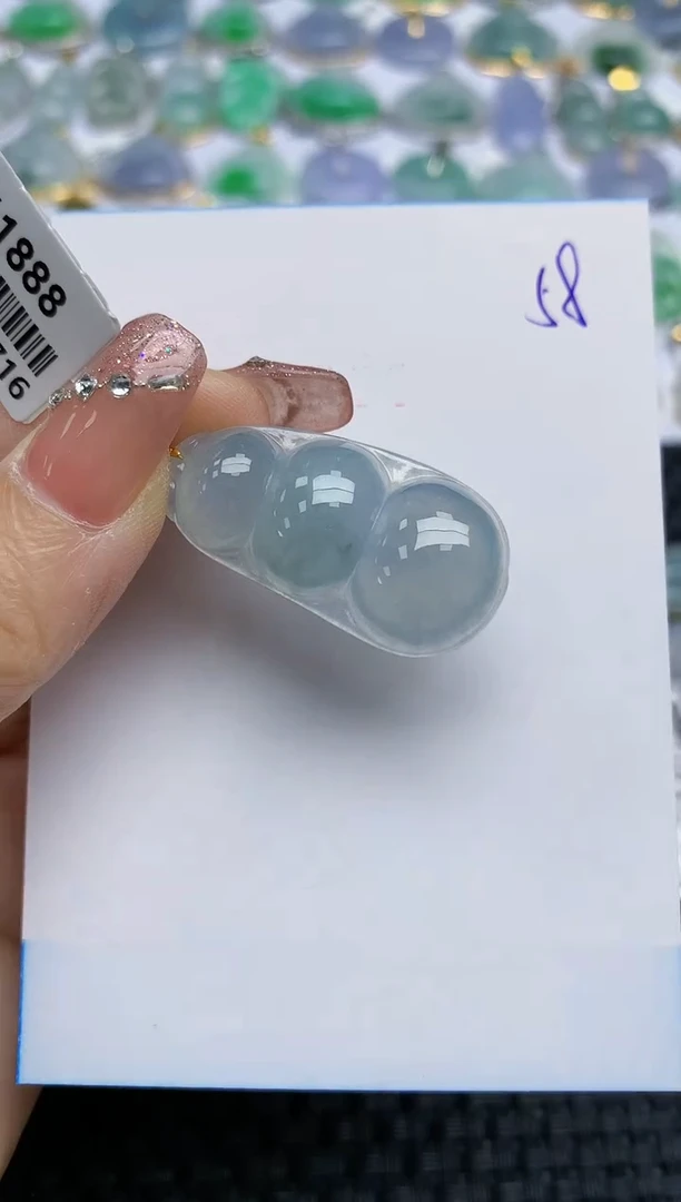 【闪购商品】翡翠挂件18K金镶嵌天然A货翡翠 58