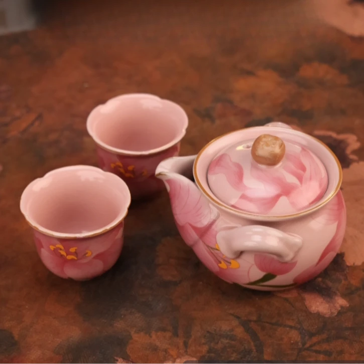 粉汝百合手抓壶一壶两杯 A13407 A13413