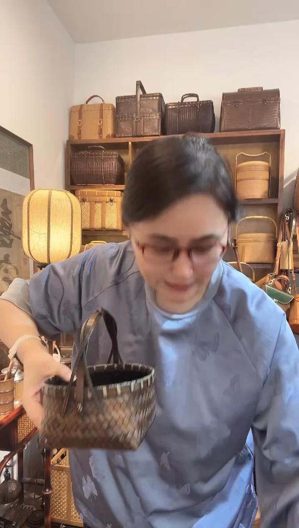 手工竹编复古小碳篓