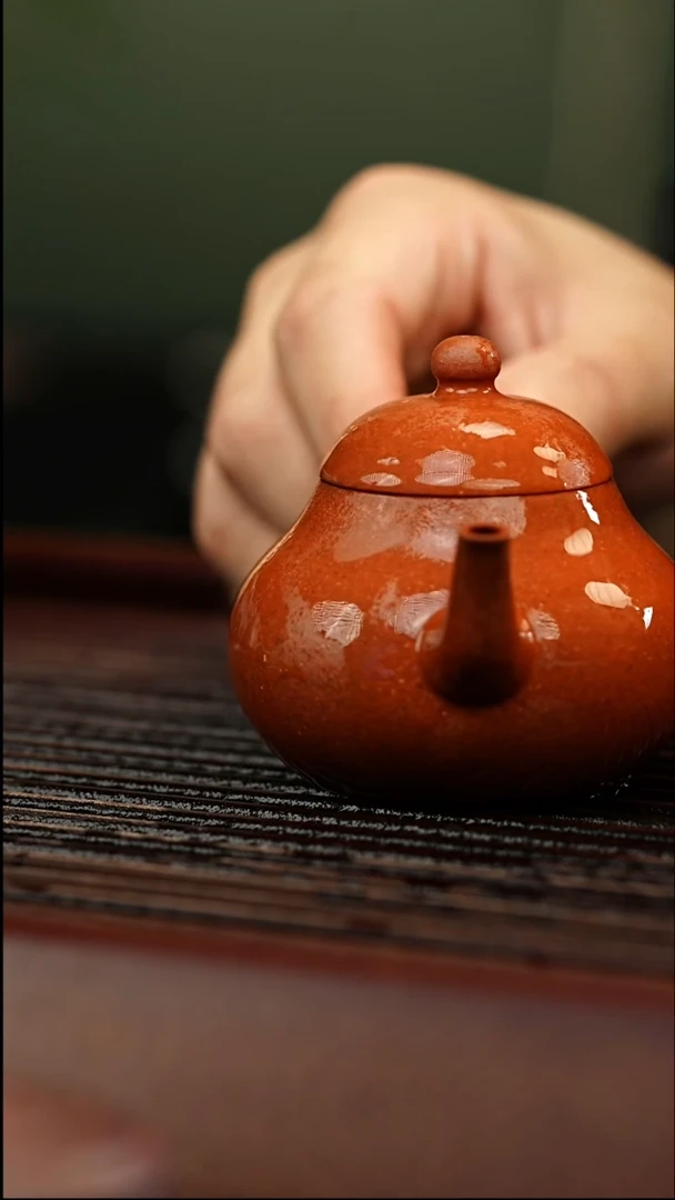 茶壶紫砂大红泥小梨110cc