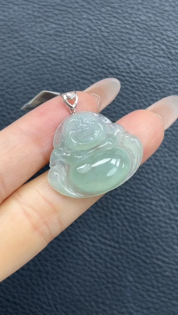 颈饰18K金镶嵌翡翠YM-67-1 佛公