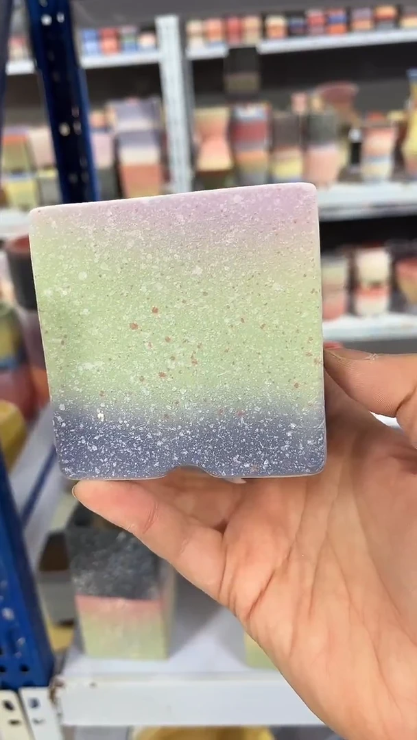 麦饭石粗陶多肉花盆7*7