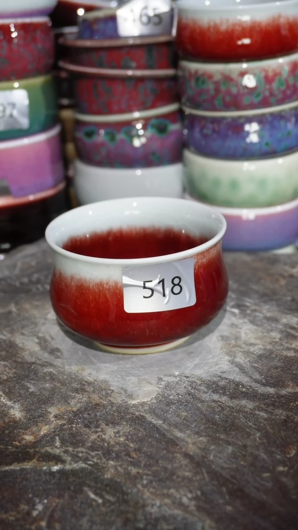 摆件陶精品窑变钧瓷茶器