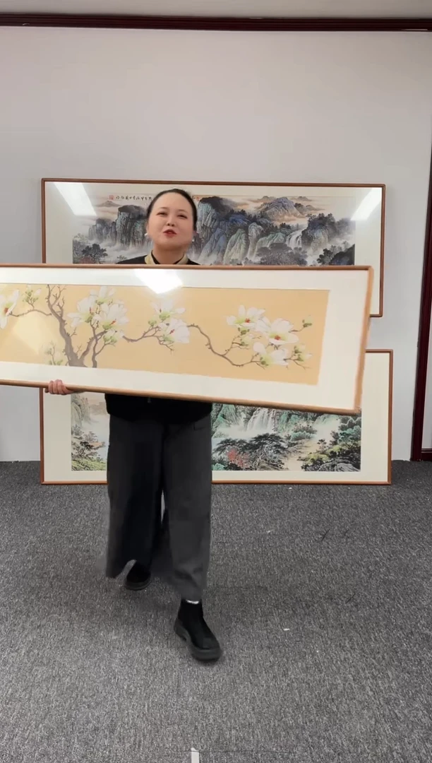 【闪购商品】国画玉兰花155*45手写手绘作品