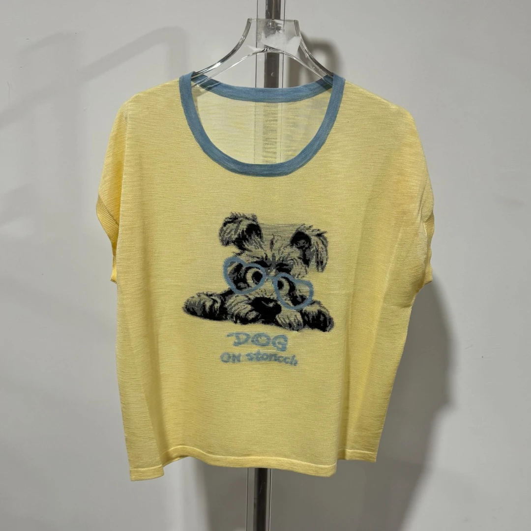 夏季薄款时尚针织衫上衣短袖377-52113 /AM