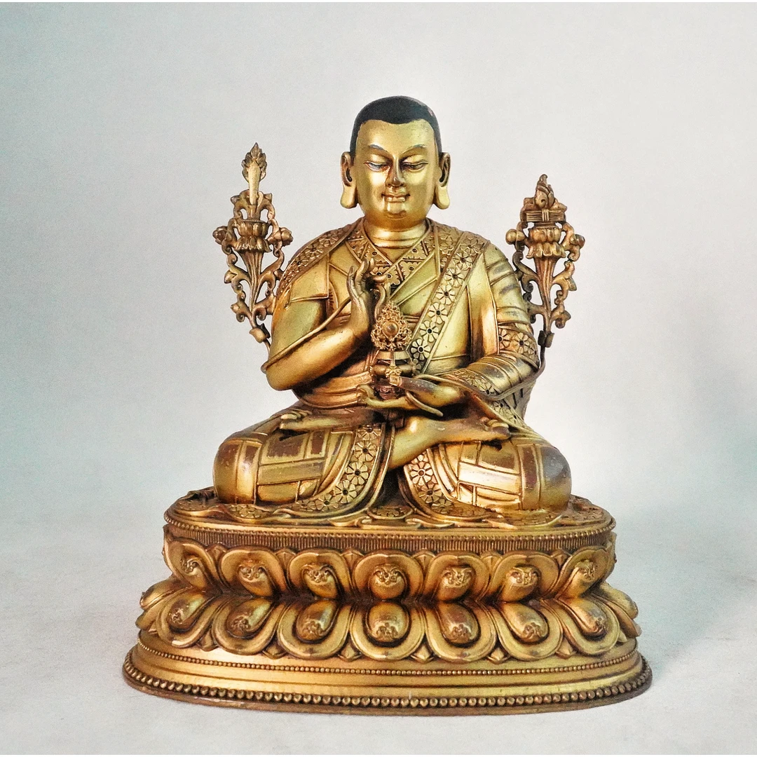 文华开物第208期拍品 16 清代 铜鎏金宗客巴像