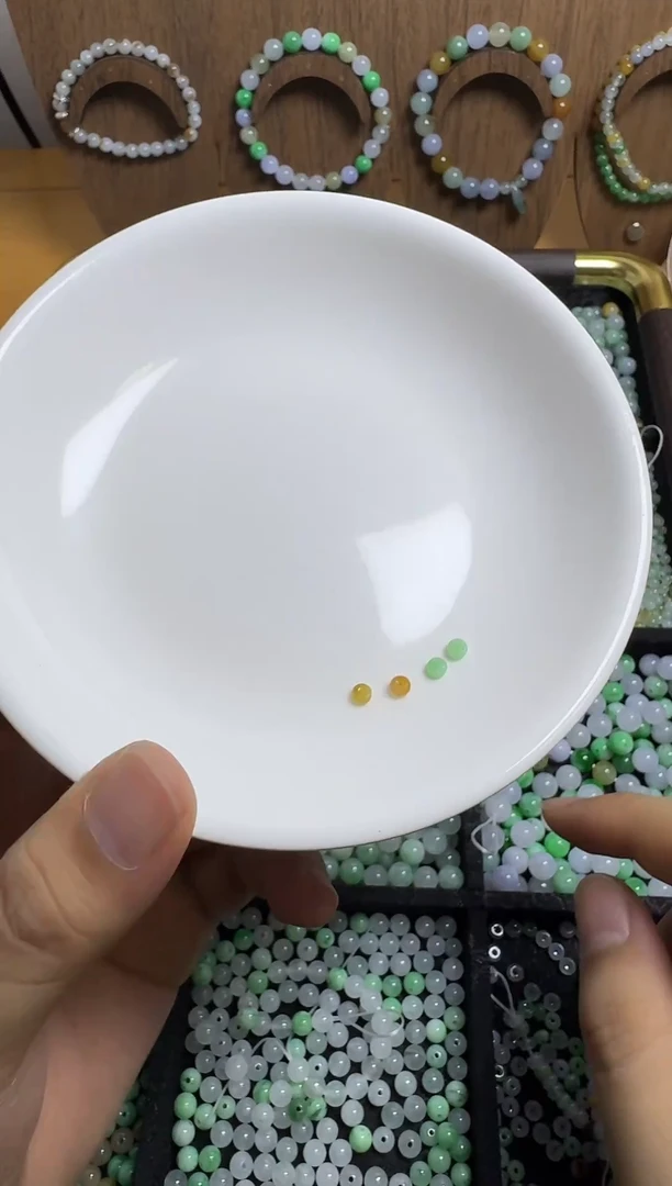 散珠翡翠谢***子4颗算盘珠