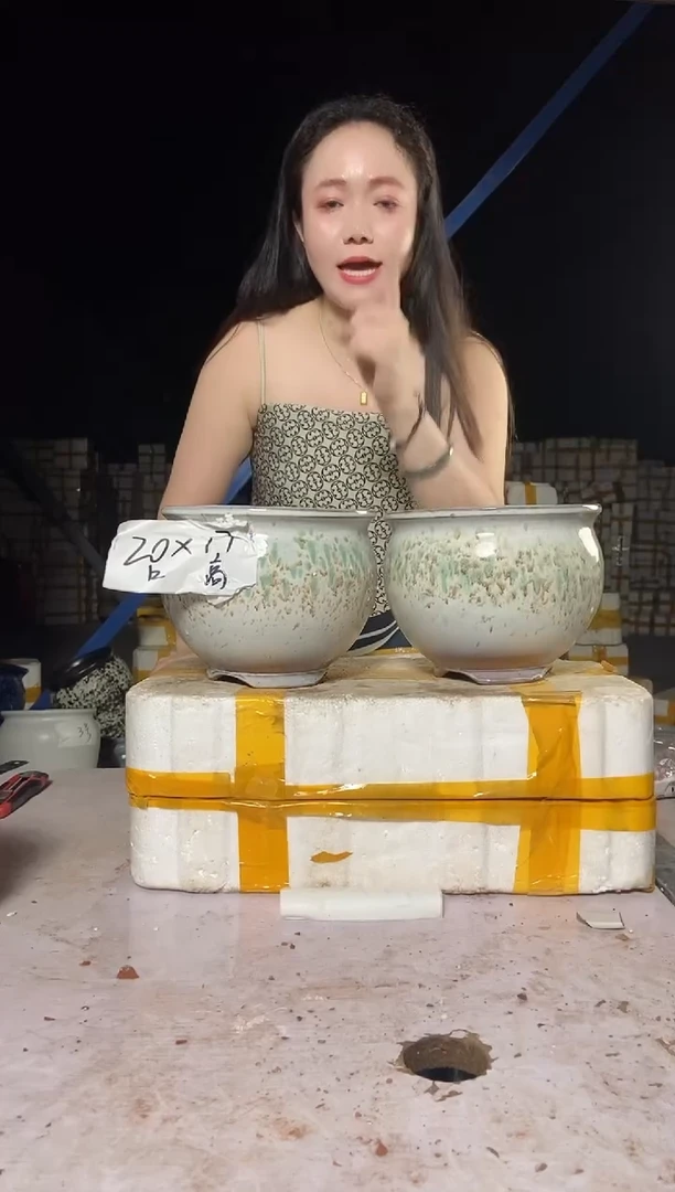 宜兴紫砂粗陶花盆20/15