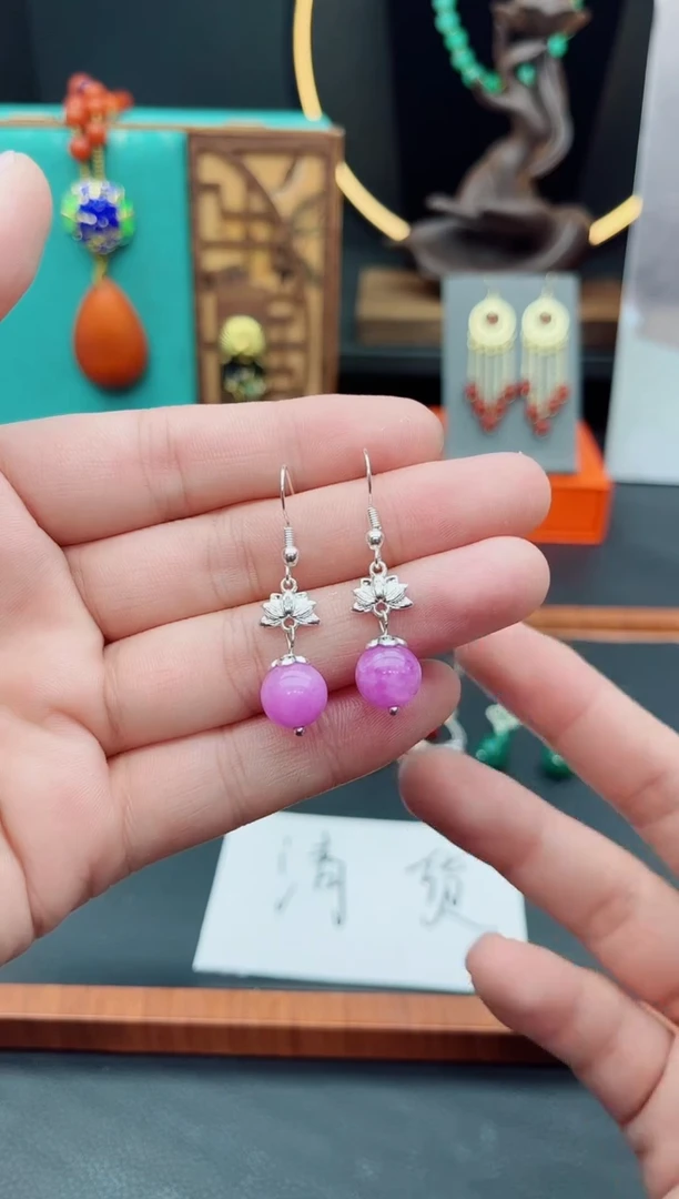 【闪购商品】玛瑙/玉髓耳饰银S925镶嵌401000