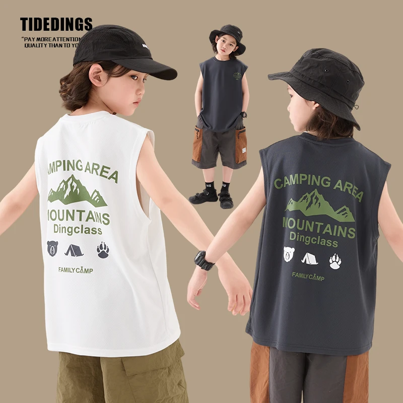 【现】童装儿童背心男童2025夏装新款夏季无袖t恤中大童薄款25176