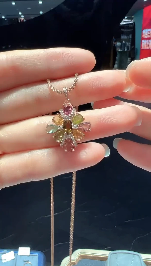 银S925镶嵌颈饰碧玺5【】