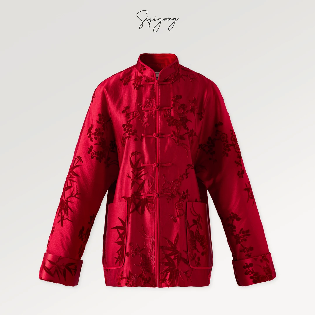 SIQIYOUNG【Maggie精选】春色满园-梅兰竹菊漳缎外套