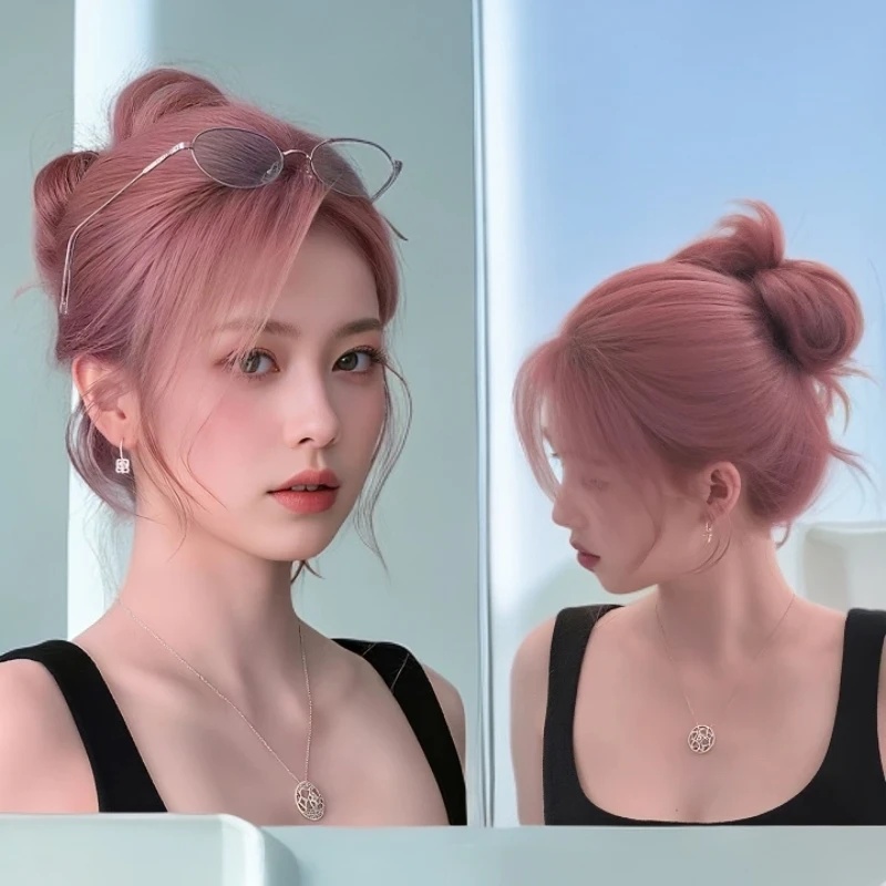 白鹿明星同款西柚粉色染发樱花粉色2025染发膏