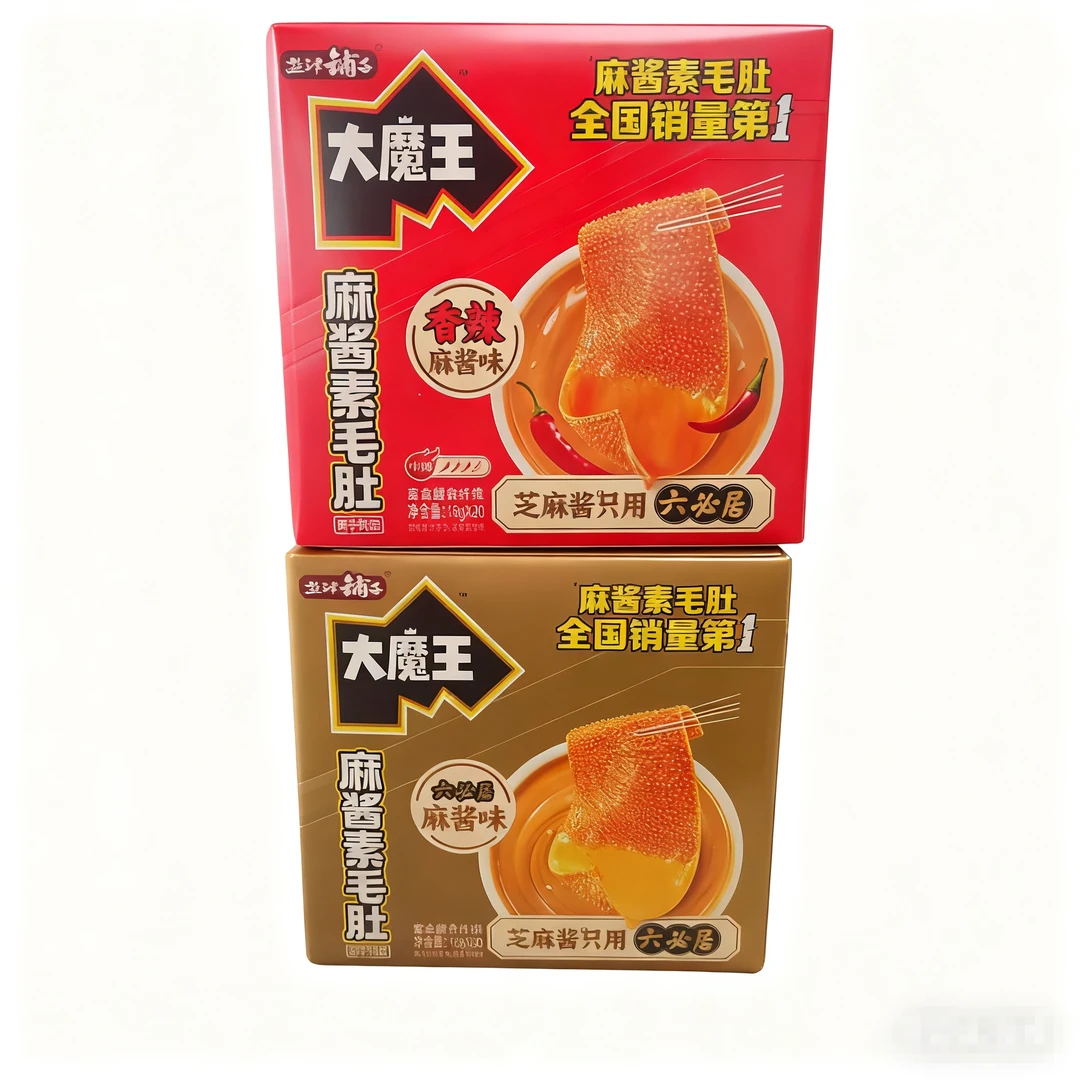 盐津铺子大魔王麻酱素毛肚香辣味麻酱味混合味