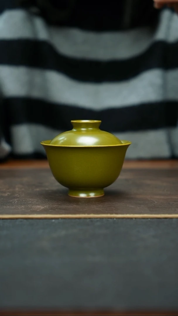 杯景德镇茶叶末元宝盖碗
