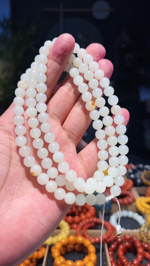 手串未镶嵌和田玉108多圈