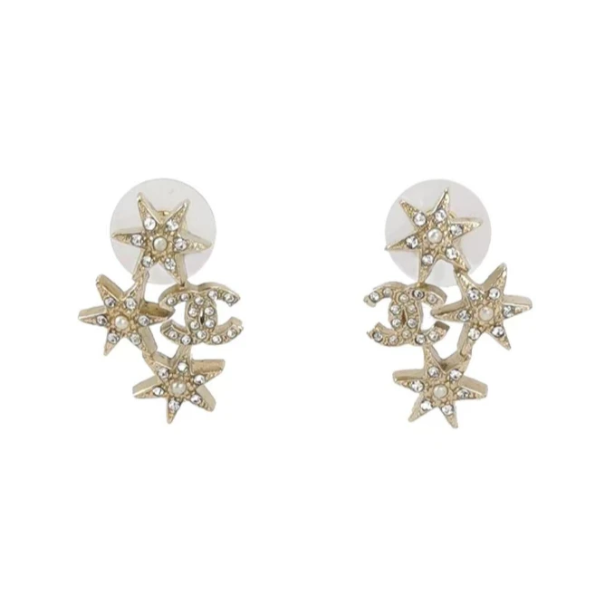 99新 Chanel/香奈儿 【念念】香奈儿 六芒星双C耳钉