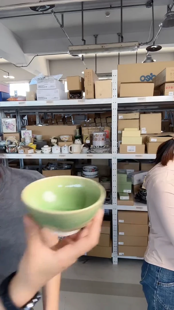 5万古烧 绿釉茶饭碗万古烧 绿釉茶饭碗