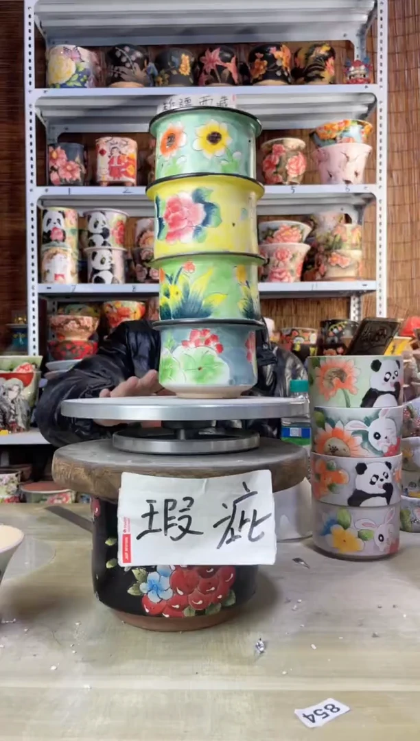 【闪购商品】摆件774陶花岛多肉陶瓷花盆罐——微瑕