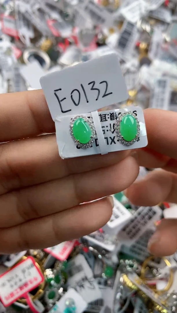 银S925镶嵌戒指翡翠444---10