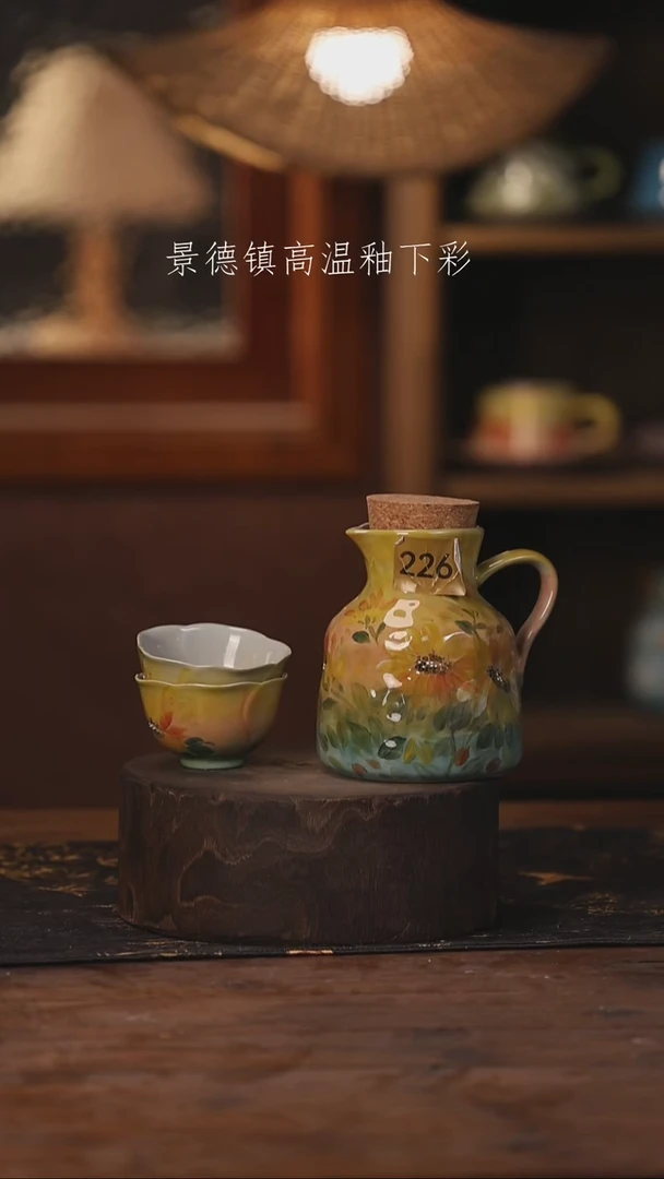 陶瓷景德镇高温釉下手绘陶瓷226