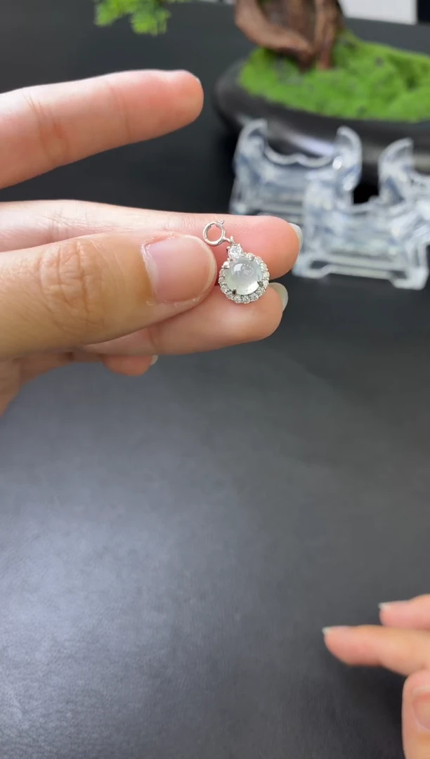 翡翠银S925镶嵌吊坠(不含链)吊坠