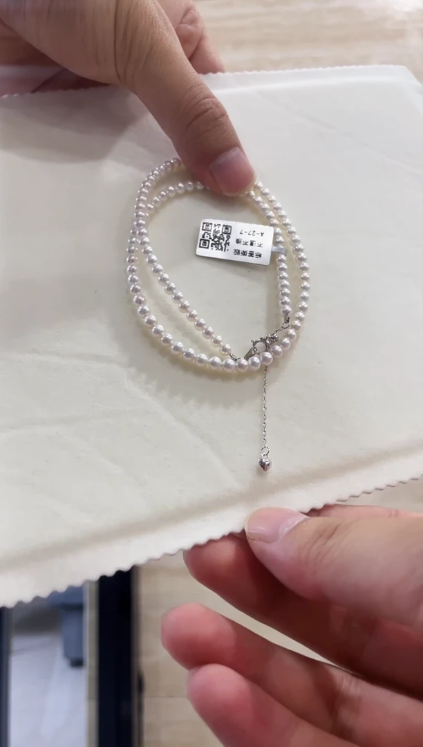 淡水珍珠银S925镶嵌颈饰4-5mm珍珠项链