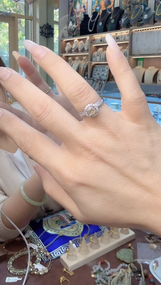 银S925镶嵌戒指黄晶48.8