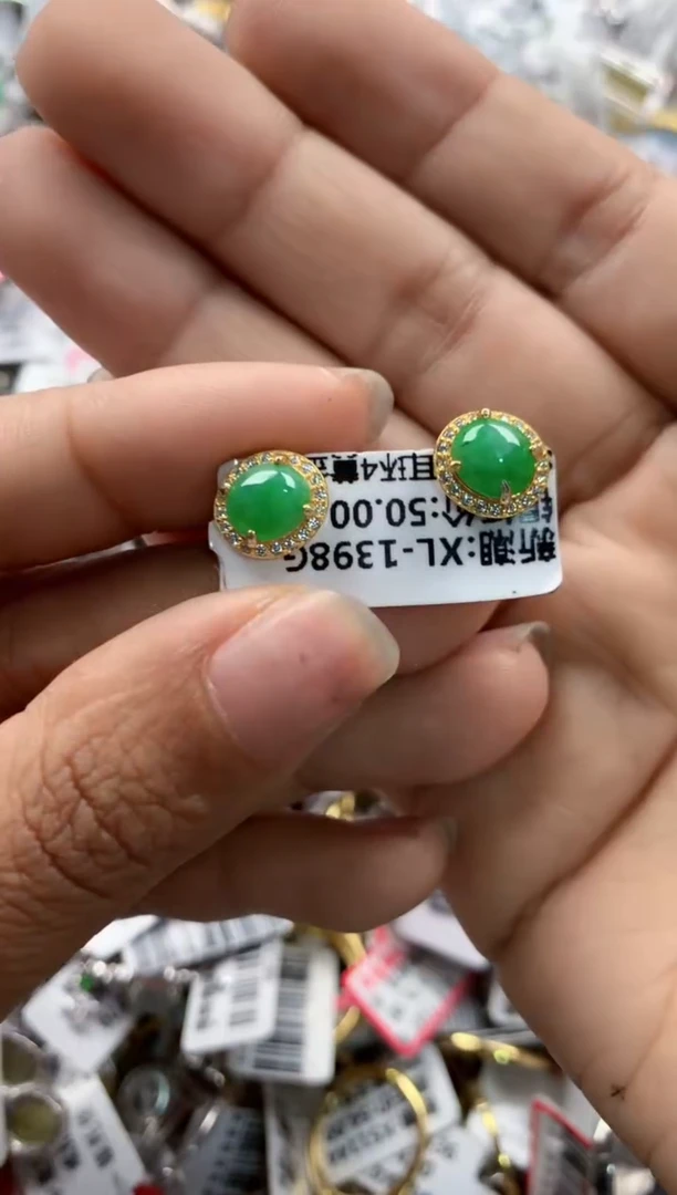 银S925镶嵌戒指翡翠11        7