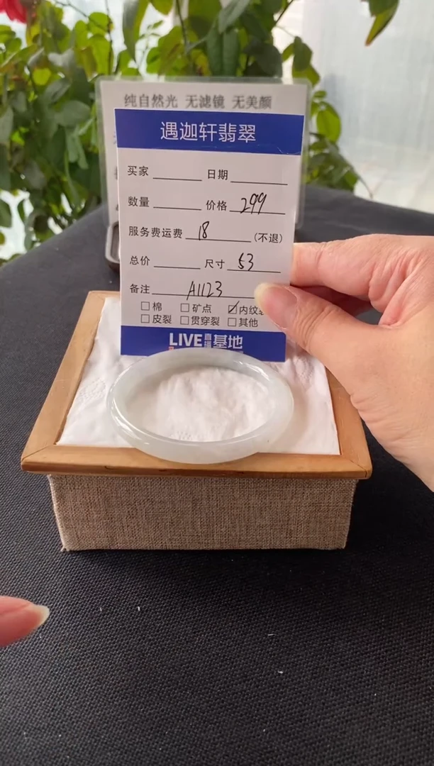 未镶嵌手镯翡翠52.8圈口 A1123编码